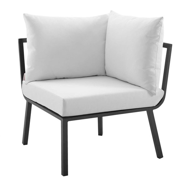 Modway Furniture Riverside Outdoor Patio Aluminum Corner Chair - Gray & White EEI-3569-SLA-WHI